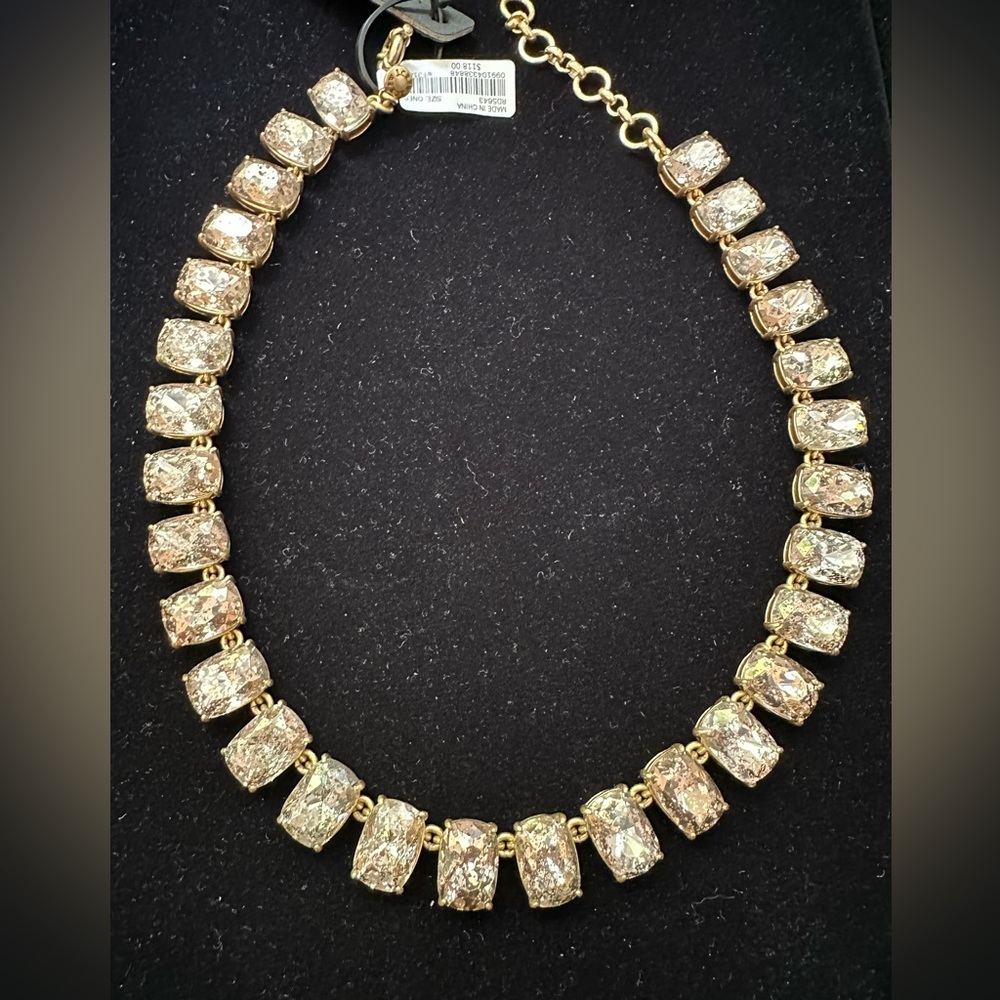 NWT J Crew Crystal Necklace with Crystal Bronze Finished Stones